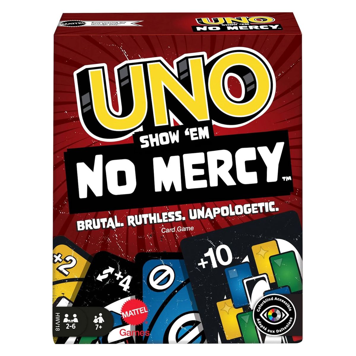 Mattel HWV18 - Mattel Games - UNO No Mercy, Kartenspiel 