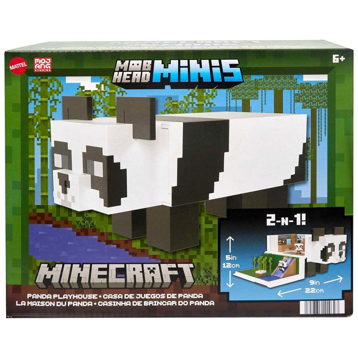 Mattel HLL25 - Minecraft - Mob Head Minis - Panda 2 in 1 Spielset 