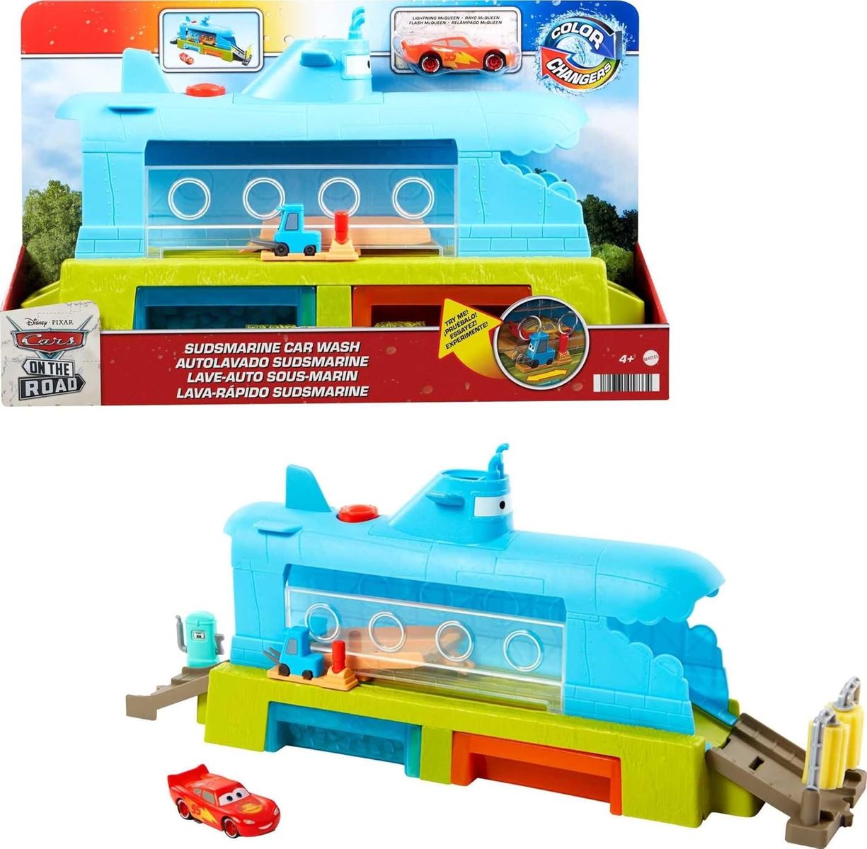 Mattel HGV70 - Disney Pixar Cars - On the Road - Spielset, Unterwasser-Waschanlage 