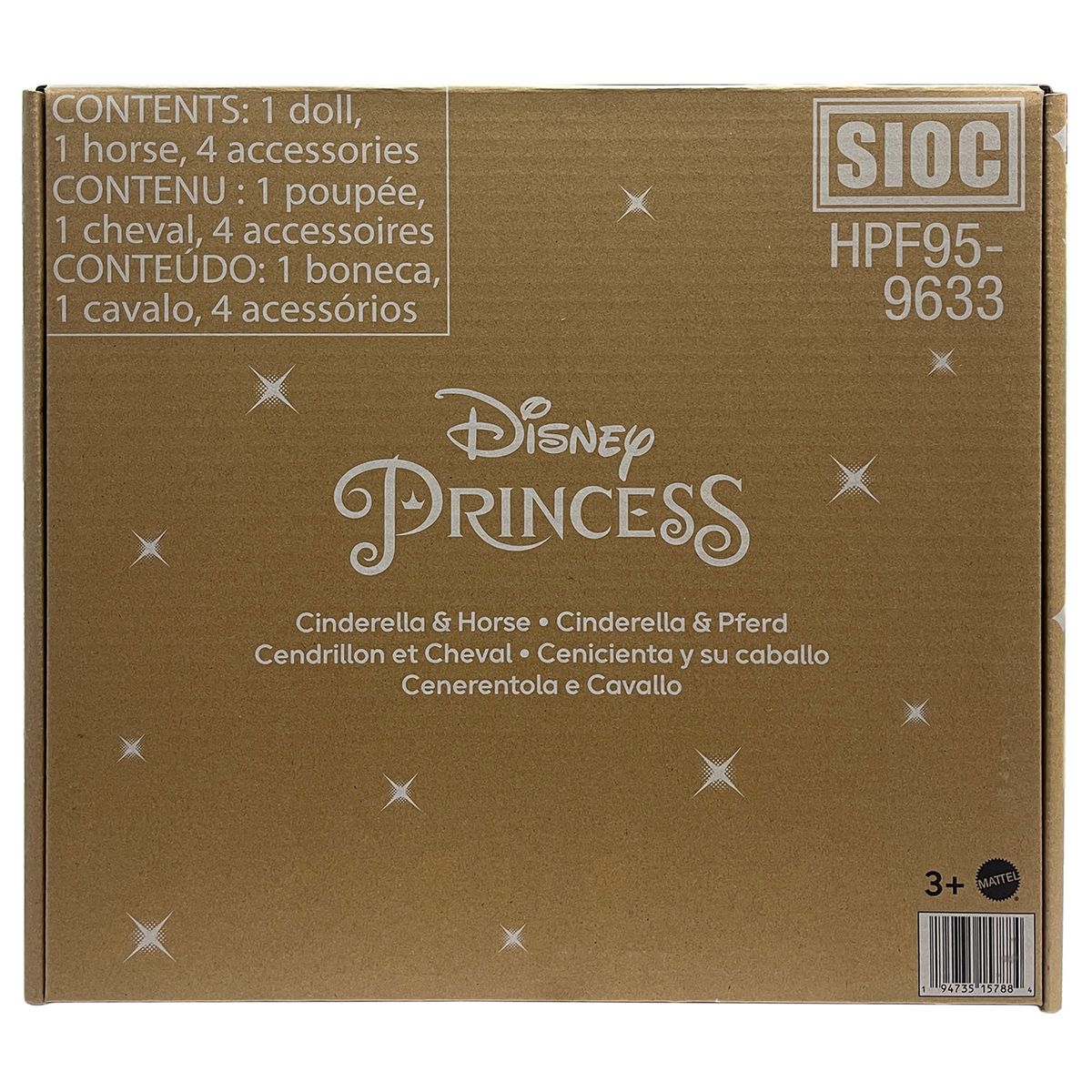 Mattel HPF95 - Disney Princess - Cinderella mit Pferd 