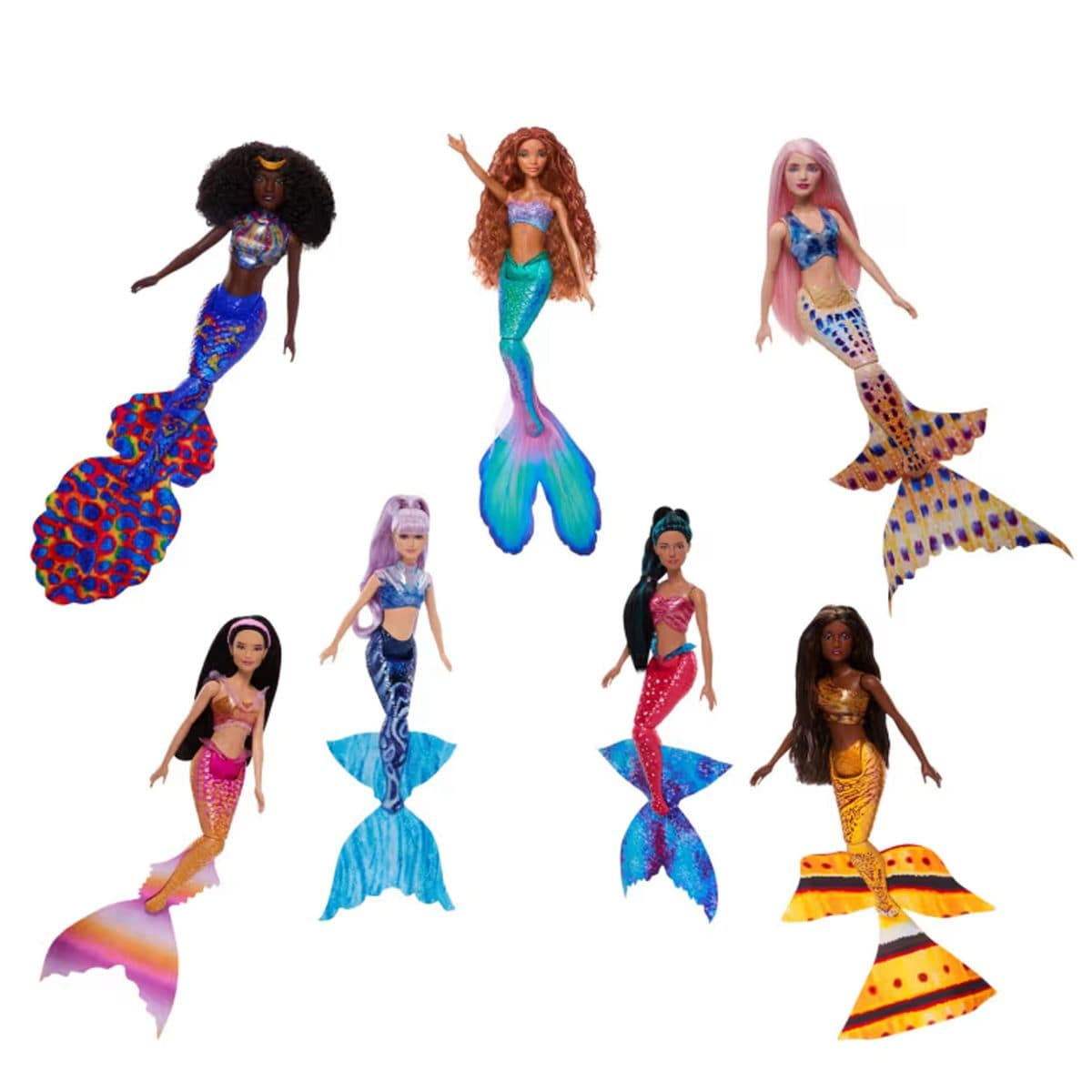 Mattel HLX18 - Disney - The Little Mermaid - Ariel und Schwestern 7-Pack &ndash; Tauche ein in magische Abenteuer! 