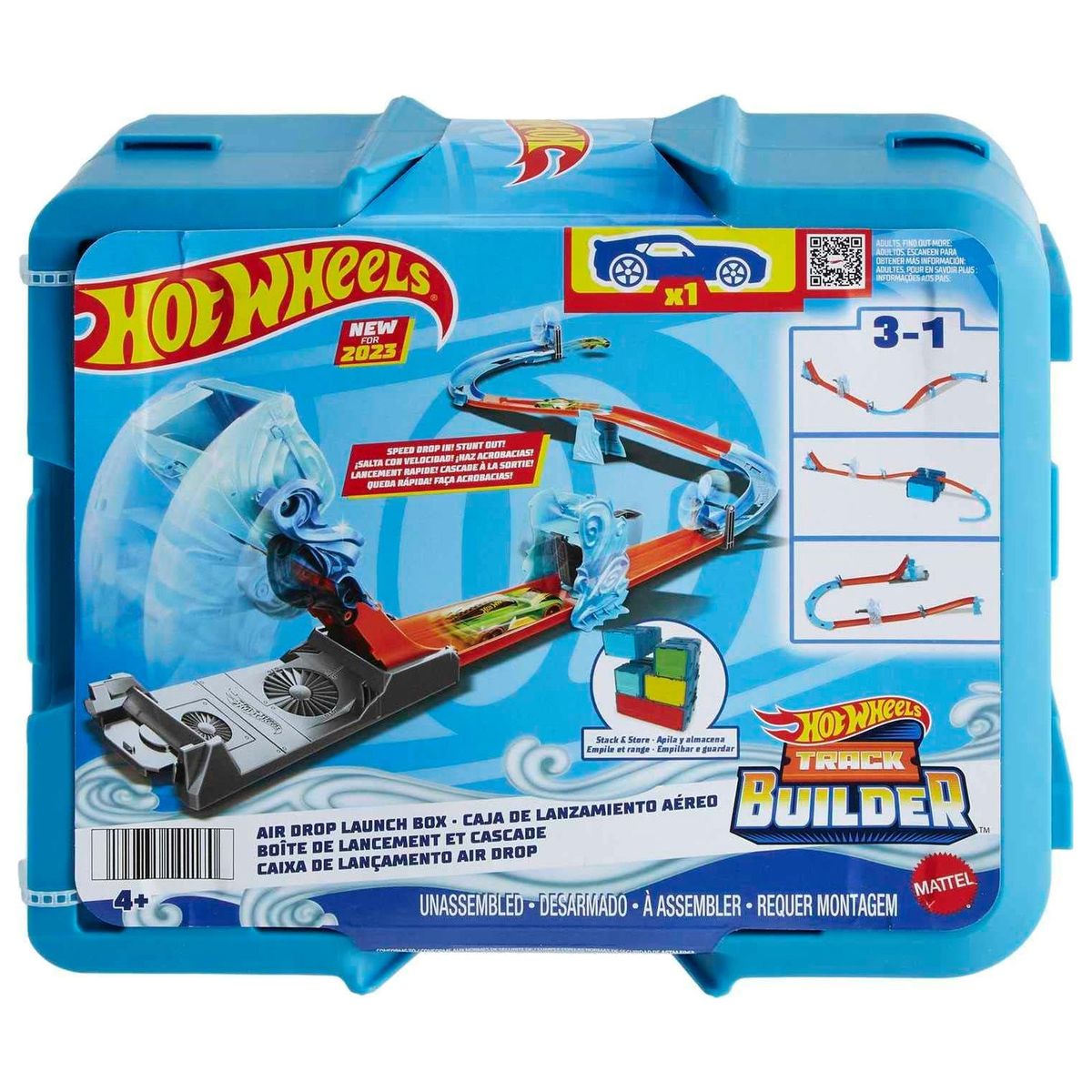 Mattel HNJ67 - Hot Wheels - Track Builder - Wind and Gravity Pack, inkl. Fahrzeug 