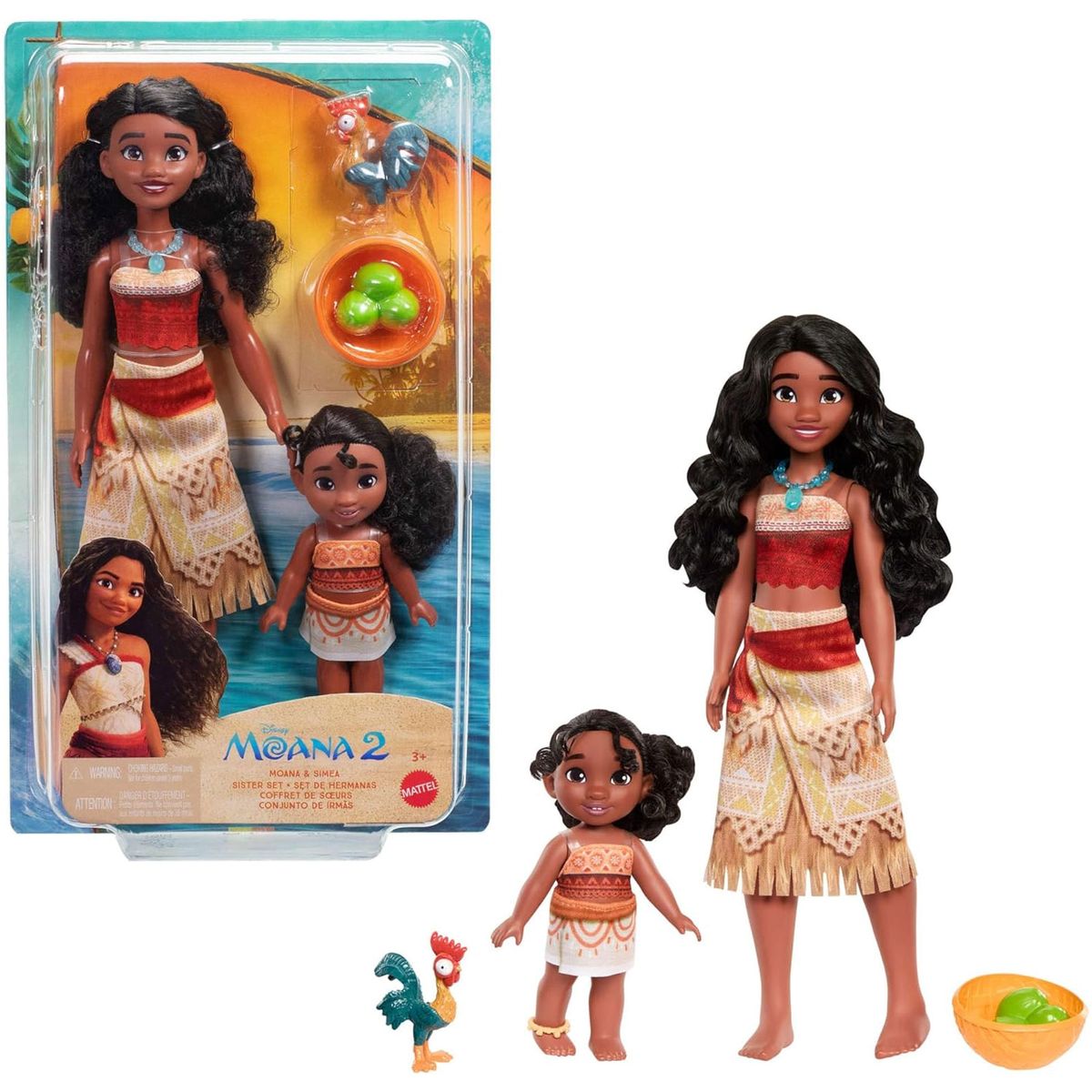 Mattel JBT66 - Disney Vaiana 2 - Schwesternset &ndash; Gemeinsam Abenteuer erleben! 