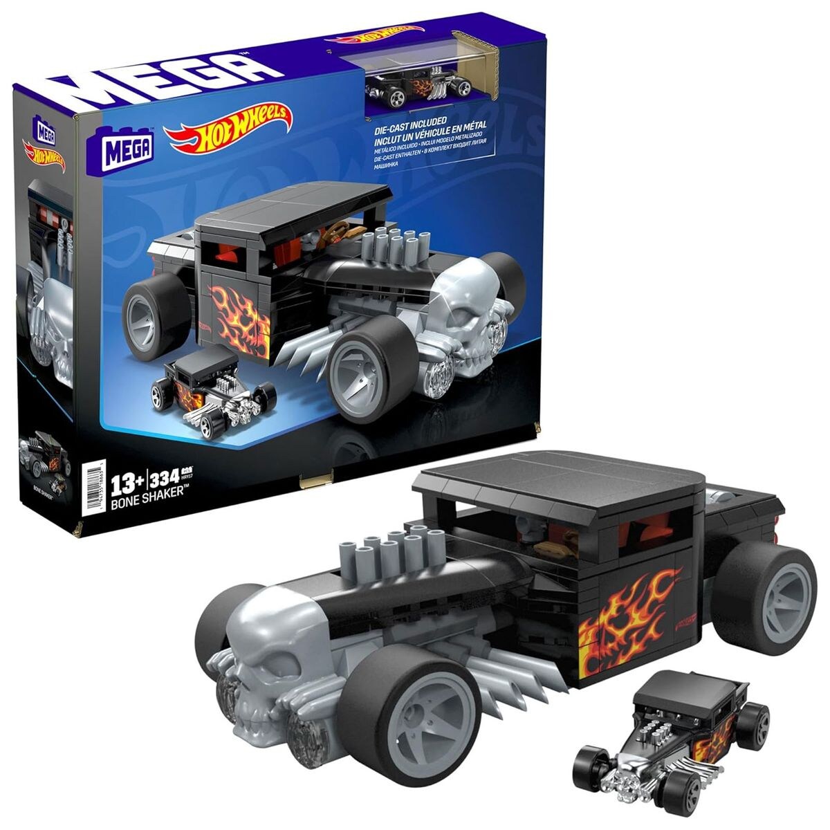 HRY17 - Hot Wheels - MEGA - Bone Shaker Bausatz im Maßstab 1:24, 334 Teile