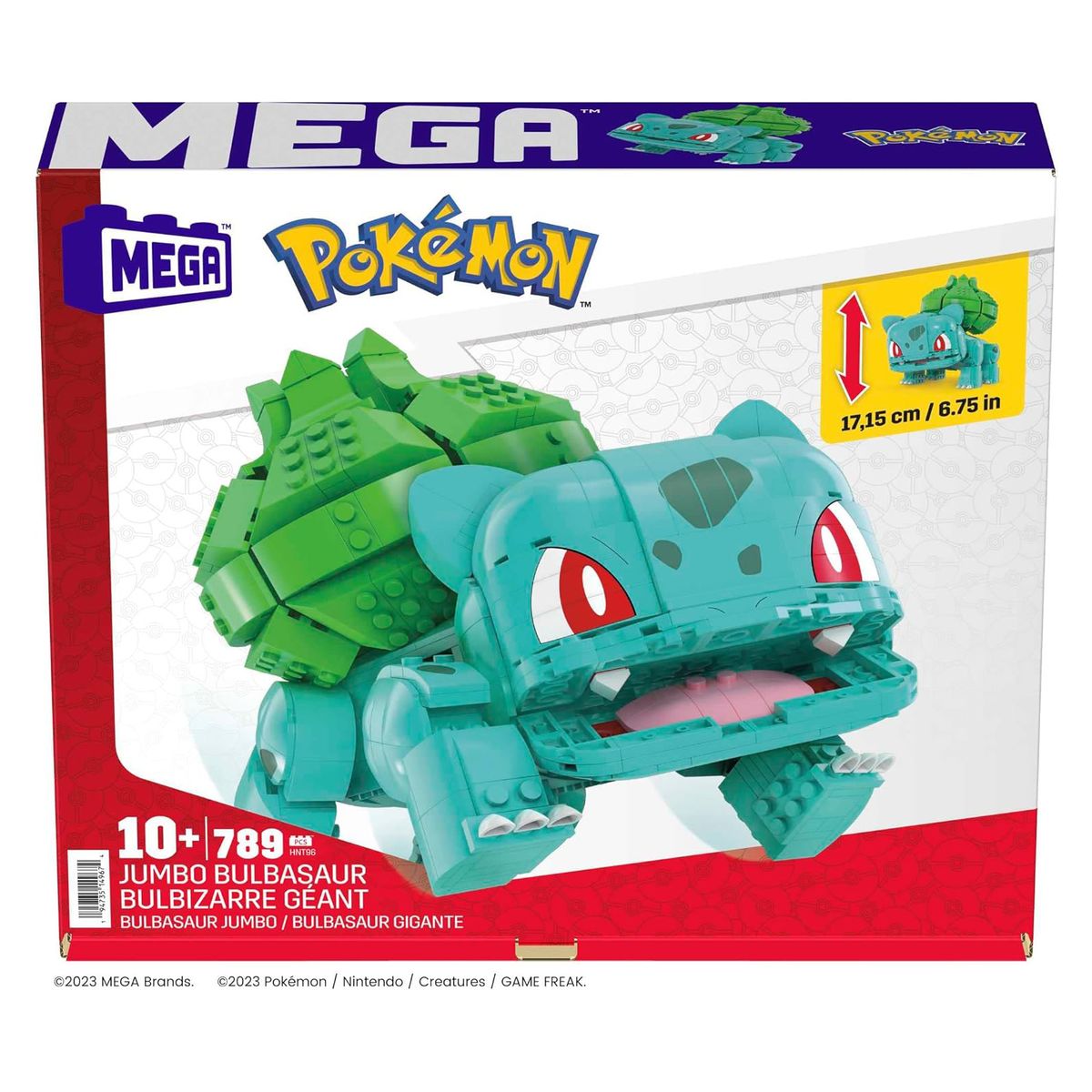 Mattel HNT96 - Mega - Pok&eacute;mon - Jumbo-Bisasam Bauset, 789 Teile 
