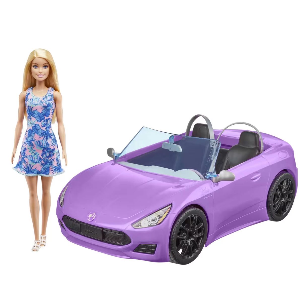 Mattel HBY29 - Barbie - Puppe mit Cabrio, lila 