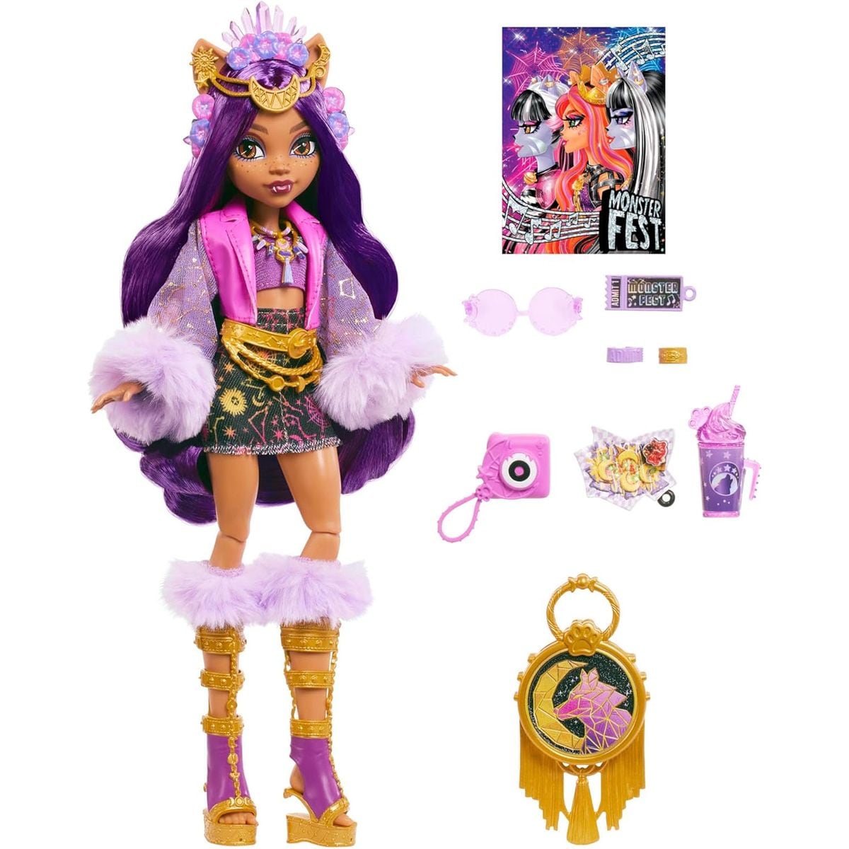 Mattel HXH80 - Monster High - Monster Fest - Clawdeen Wolf Puppe inkl. Zubeh&ouml;r 