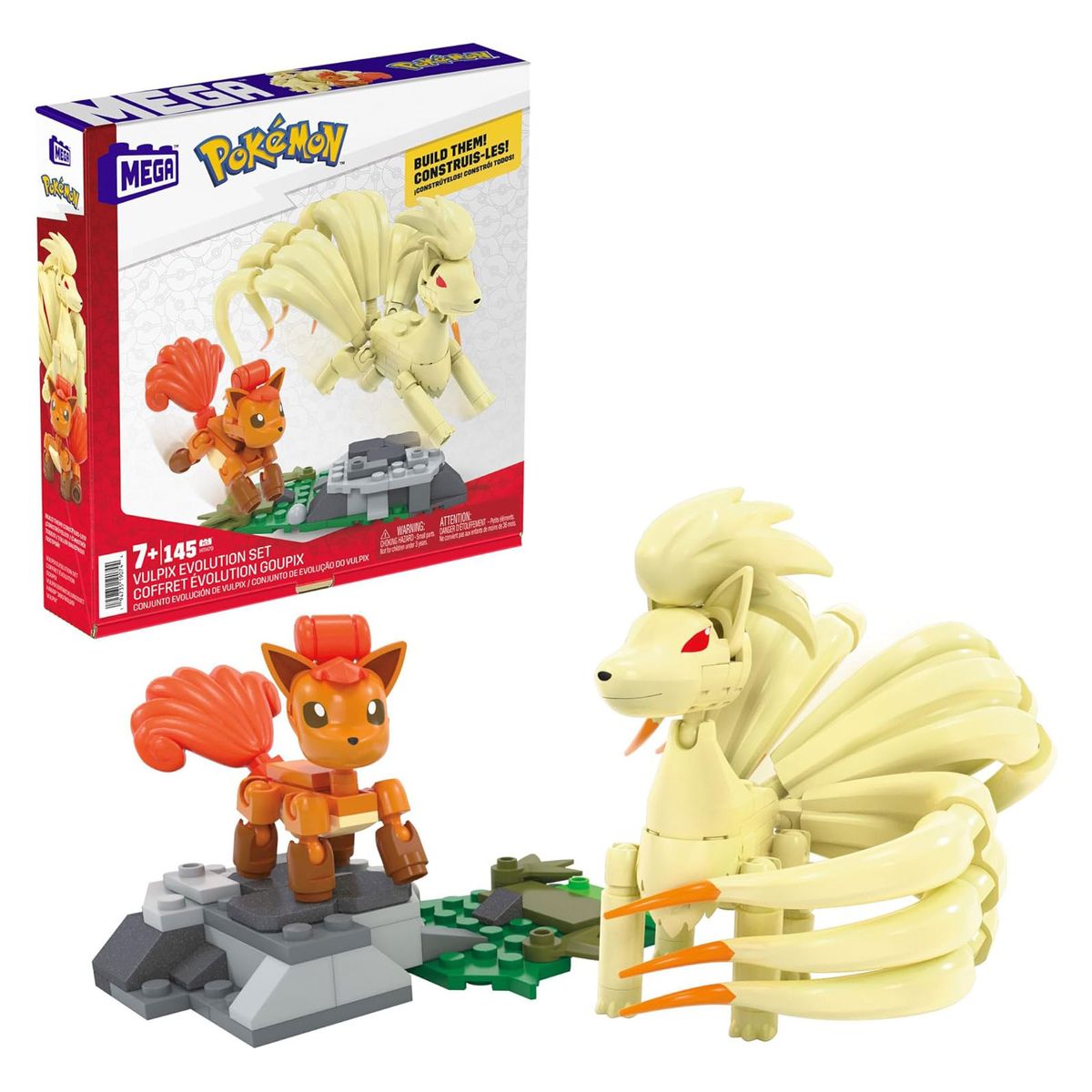 Mattel HTH79 - Mega - Pok&eacute;mon - Vulpix Evolution Set, 145 Teile 