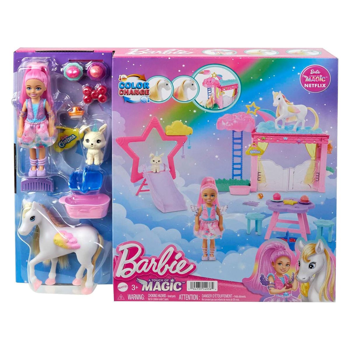 Mattel HNT67 - Barbie - A Touch of Magic - Chelsea & Pegasus Spielset 