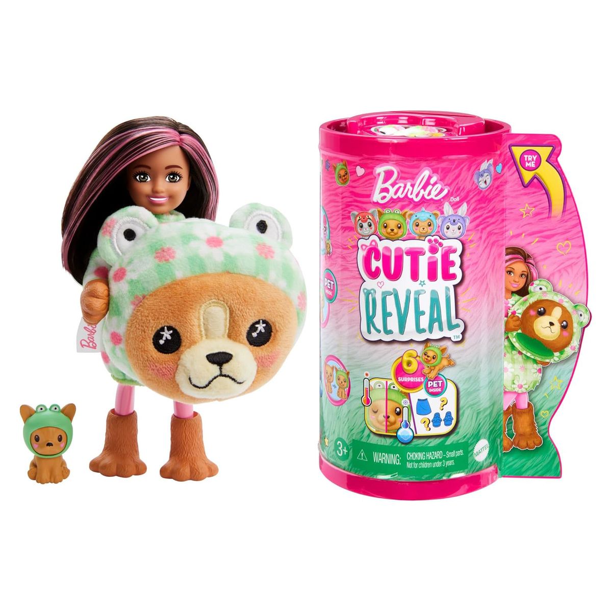 Mattel HRK29 - Barbie - Cutie Reveal - Chelsea-Puppen &ndash; Magische &Uuml;berraschungen zum Spielen und Sammeln! - Hund/Frosch-Edition 