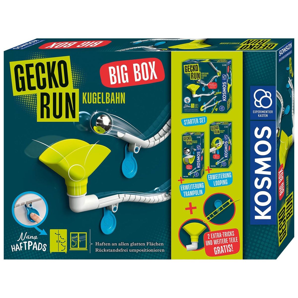 Kosmos 621209 - Gecko Run Starter Set &ndash; Die flexibelste Kugelbahn f&uuml;r kreative Bauideen! 