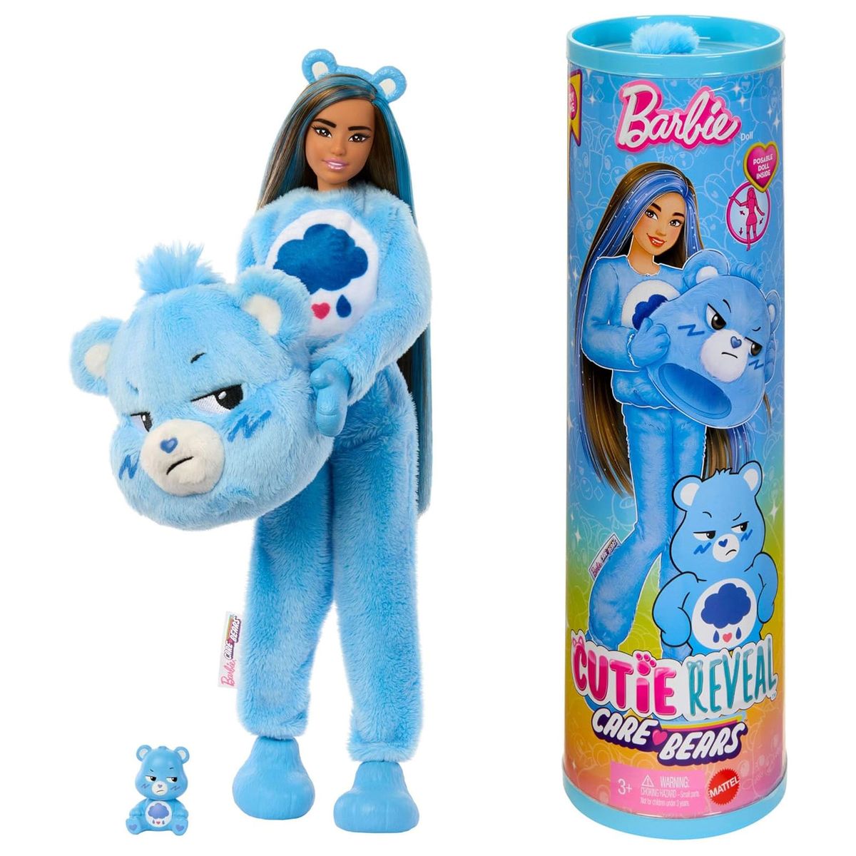 Mattel JCN96 - Barbie - Cutie Reveal - Care Bears - Gl&uuml;cksb&auml;rchis - Puppe mit Brumm-B&auml;rchi-Kost&uuml;m und 10 &Uuml;berraschungen 