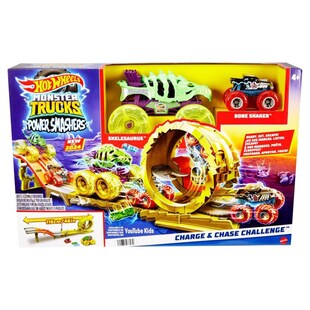 Mattel HXT05-1 - Hot Wheels - Monster Trucks - Power Smashers - Power Verfolgungsjagd, Spielset mit zwei Fahrzeugen 