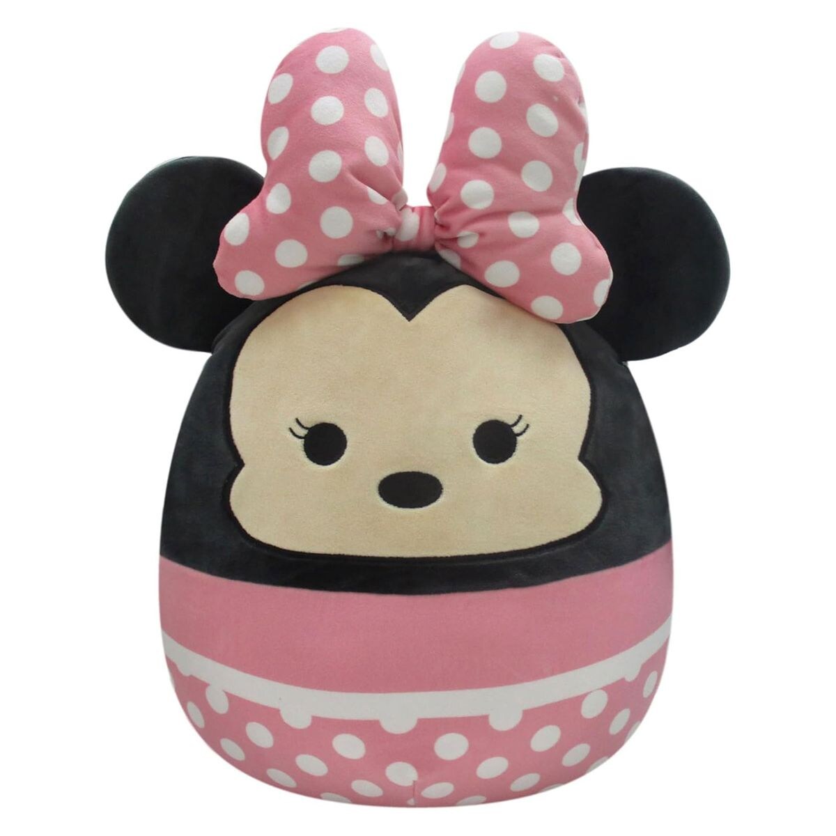 SQK0301 - Squishmallows - Disney Minnie Mouse - Minnie Maus Plüschfigur mit rosa Schleife, 40 cm