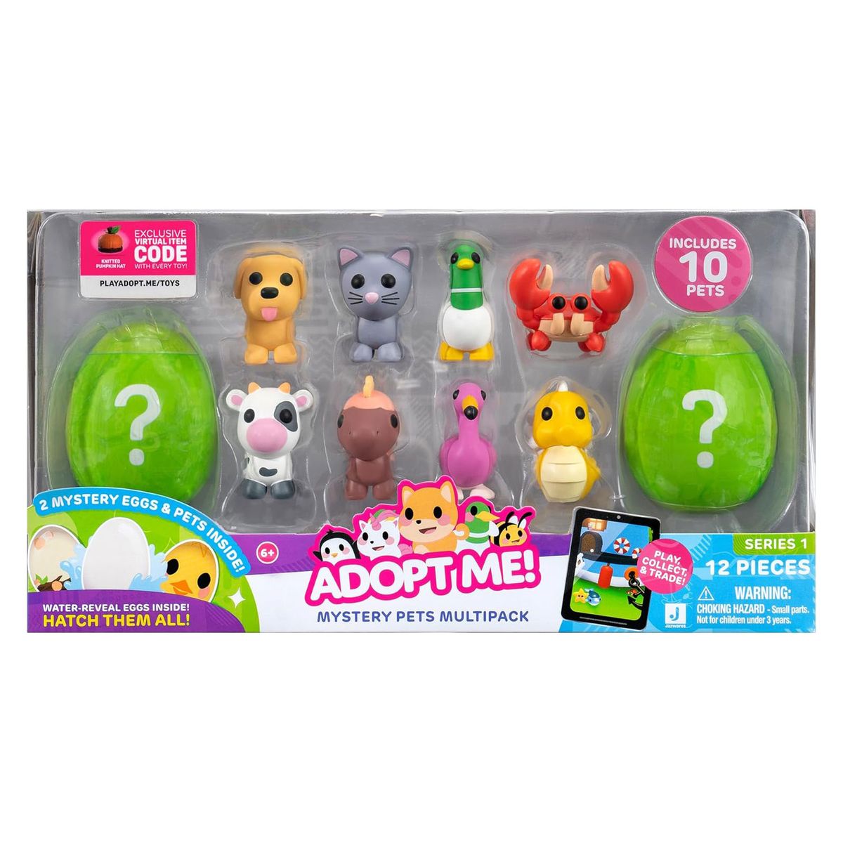 Jazwares AME0050 - Adopt Me! - Figurenset 10er-Pack, Haustiere 