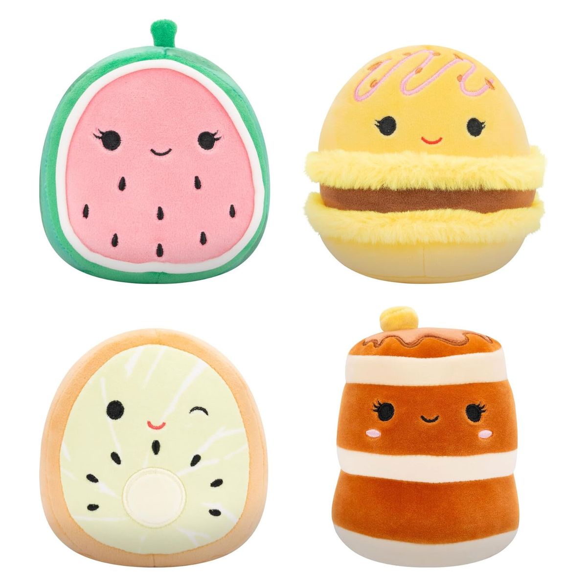 Jazwares SQCR06866 - Squishmallows - Food Squad, Pl&uuml;schfigur, je 12,5 cm, 4er Pack 