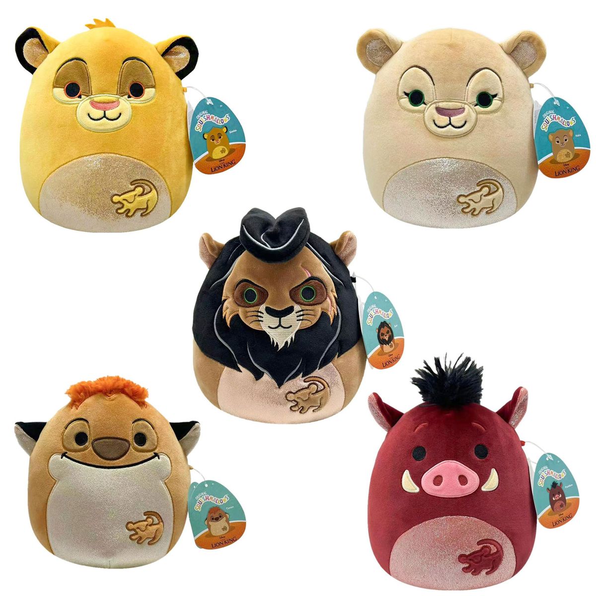 SPAR-SET 416738 - Jazwares - Disney - Der K&ouml;nig der L&ouml;wen - Squishmallows - Kuscheltier-Set mit 5 Charakteren 