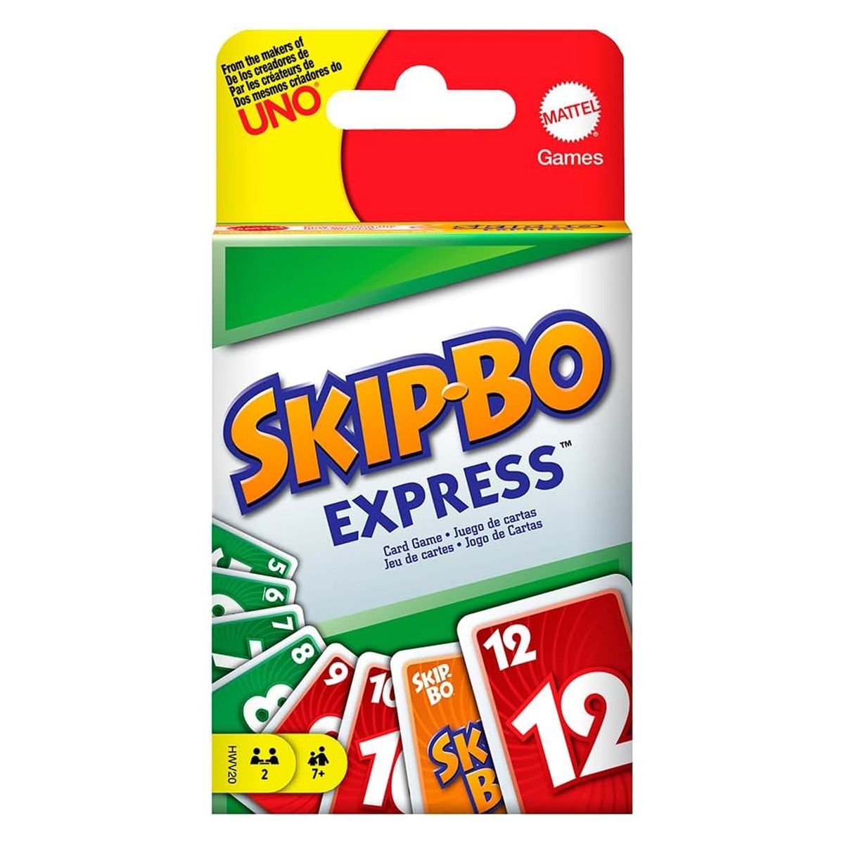 Mattel HWV20 - Mattel Games - Skip-Bo Express, Kartenspiel mit barrierefreier Farbgestaltung 