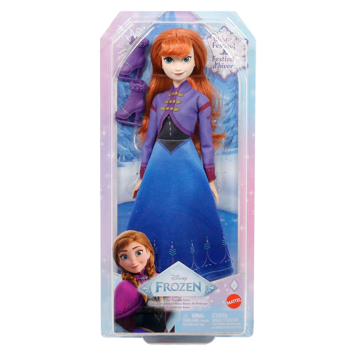 Mattel JBG54 - Disney Frozen - Eisl&auml;uferin Anna, Puppe mit Schlittschuhen 