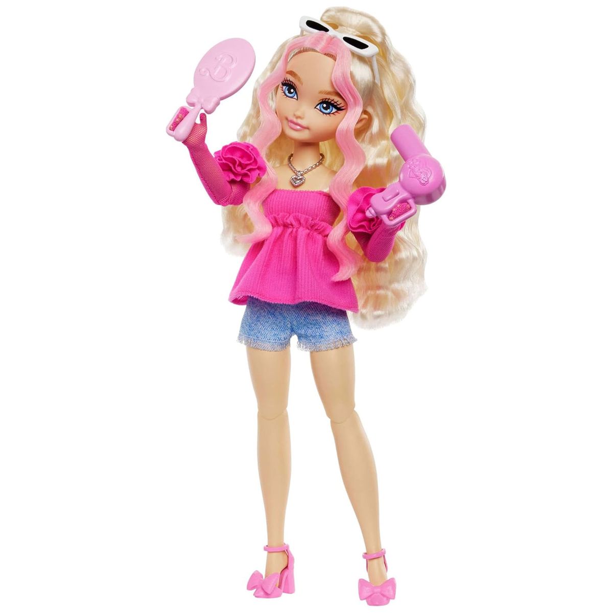 Mattel HYC21 - Barbie - Dream Besties - Malibu Puppe &ndash; Modepuppe mit 11 Zubeh&ouml;rteilen 