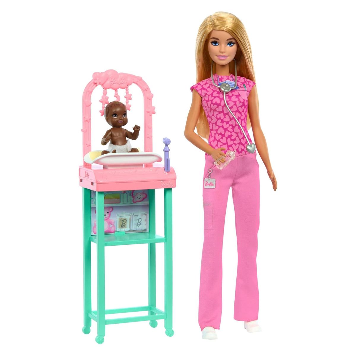 Mattel JCR72 - Barbie - You can be anything - Kinder&auml;rztin Spielset &ndash; Puppe mit Baby-Patientin & Zubeh&ouml;r 