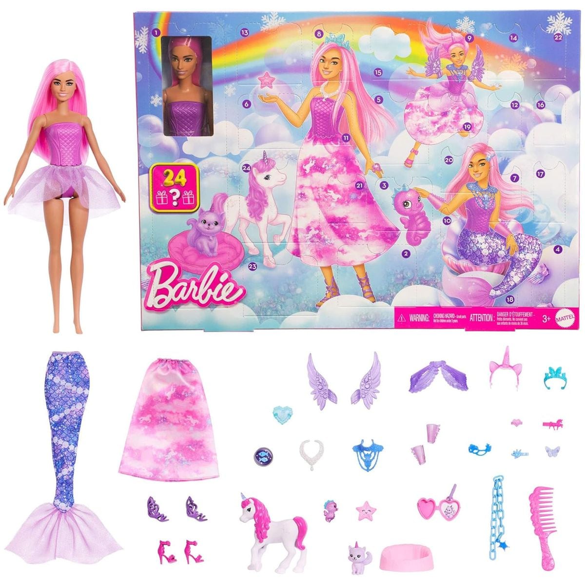 Mattel JFL66 - Barbie - Fantasy - Adventskalender - Puppe mit Accessoires 