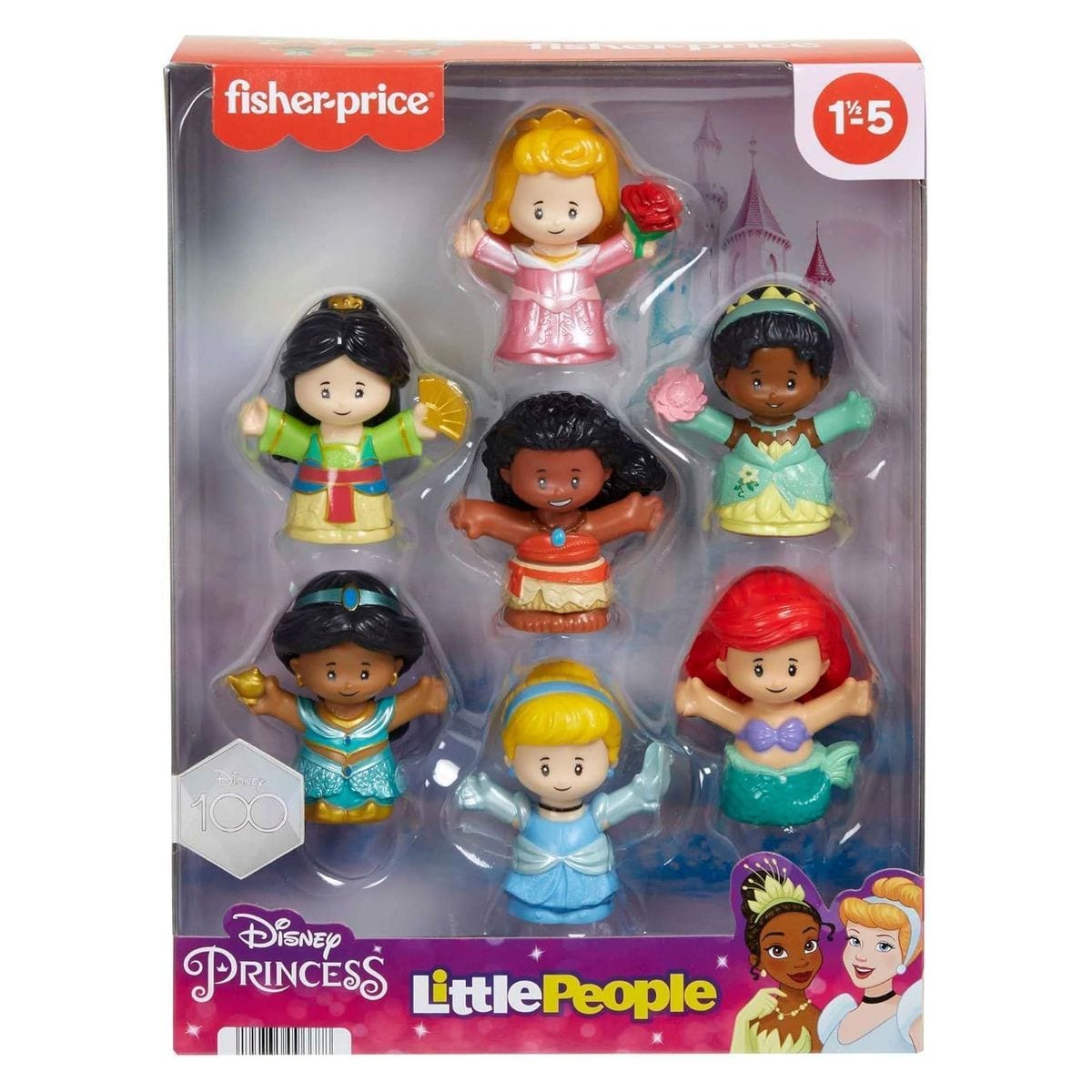 Mattel HJW75 - Disney Princess - Fisher-Price - Little People - Spielfigurenset, 7 Stk. 
