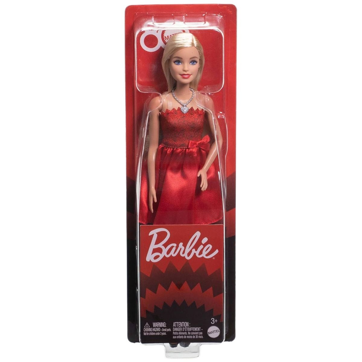 Mattel JGD25 - Barbie - 80 Jahre Mattel Jubil&auml;umspuppe, rubinrotes Partykleid, Sammelpuppe 