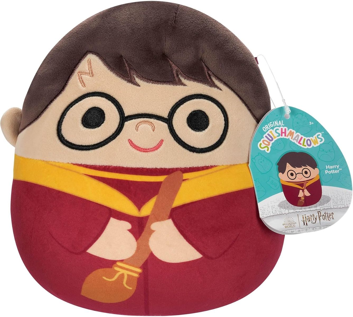 Jazwares SQWB00124 - Squishmallows - Harry Potter - Pl&uuml;schfigur Harry - Quidditch Outfit, ca. 25 cm 
