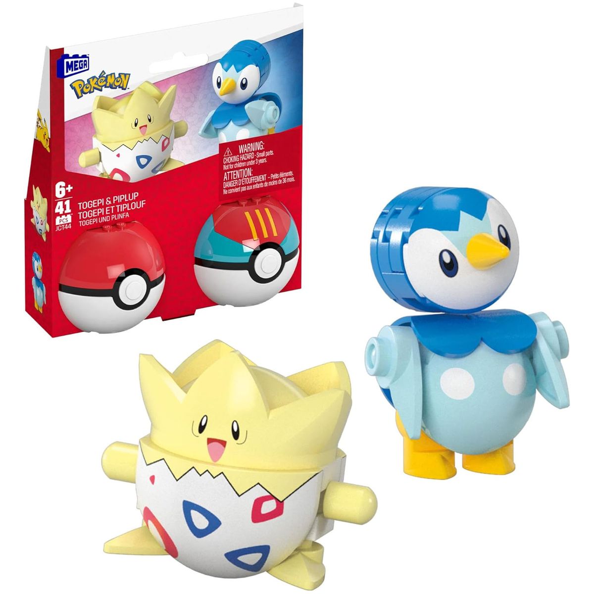 Mattel JCT44 - MEGA - Pok&eacute;mon - Pok&eacute;ball 2er-Pack, Togepi und Plinfa mit 41 Teilen 