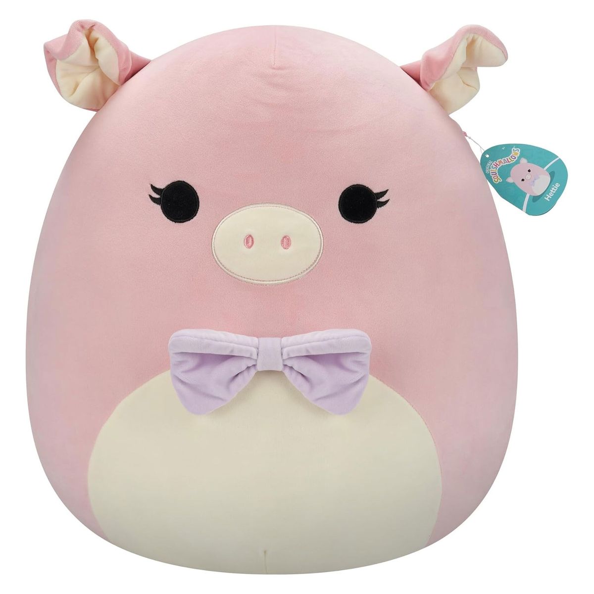 Jazwares SQCR06658 - Squishmallows - Hettie, das Schwein 50 cm &ndash; Rosa Pl&uuml;schfigur & Kissen 