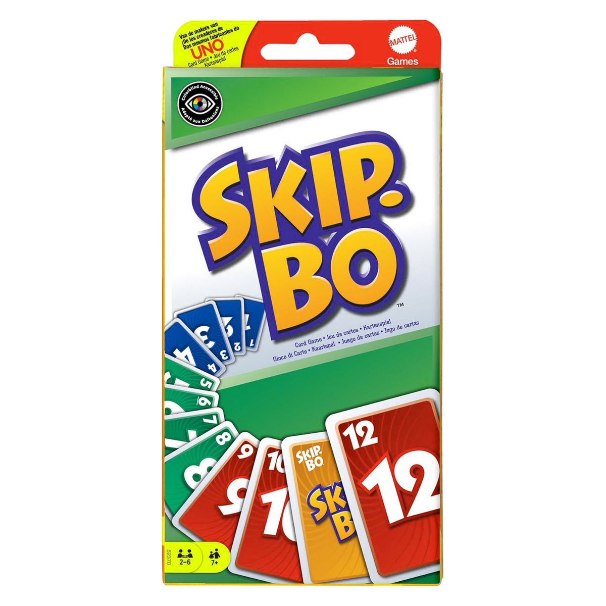 Mattel 52370-1 - Mattel Games - Skip-Bo Kartenspiel mit barrierefreier Farbgestaltung 