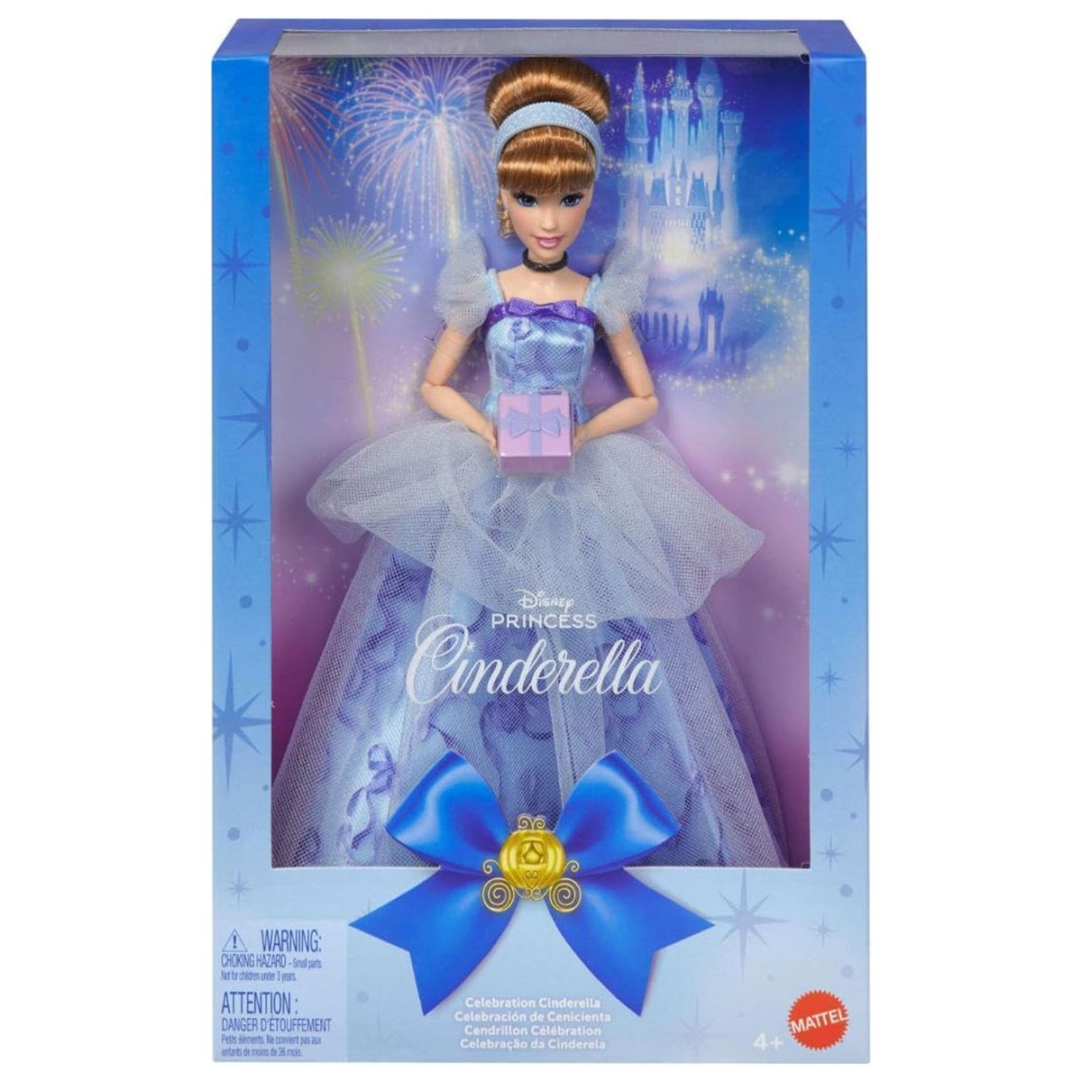 Mattel JCR78 - Disney Princess - Cinderella Geburtstagsfeier Puppe mit Geschenk-Accessoire 