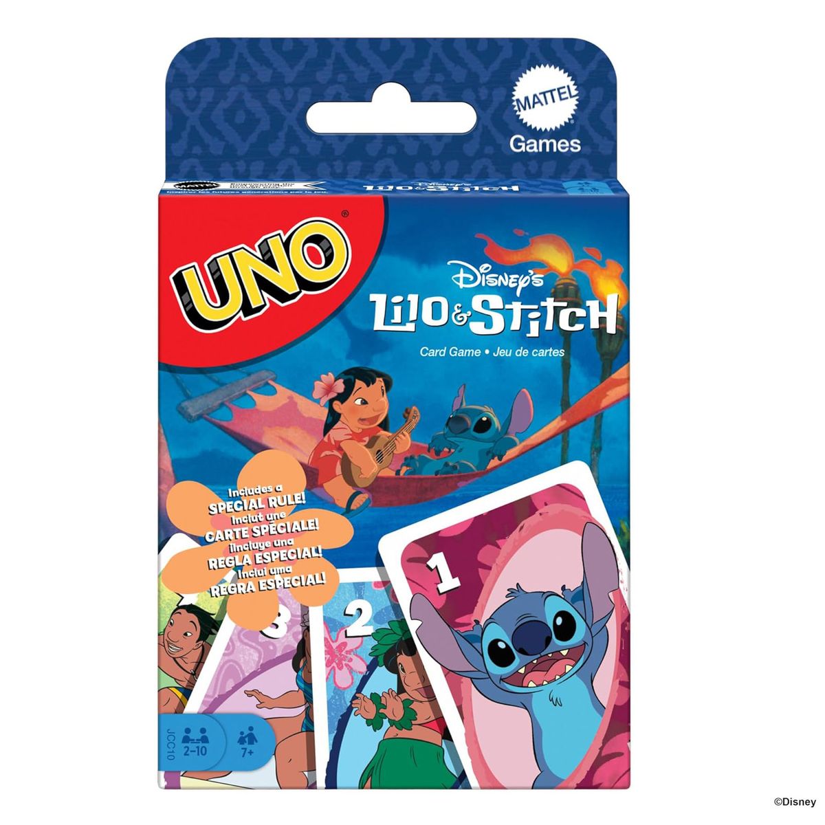 Mattel JCC10 - Disney's Lilo & Stitch - Mattel Games - UNO Kartenspiel mit Sonderregel 