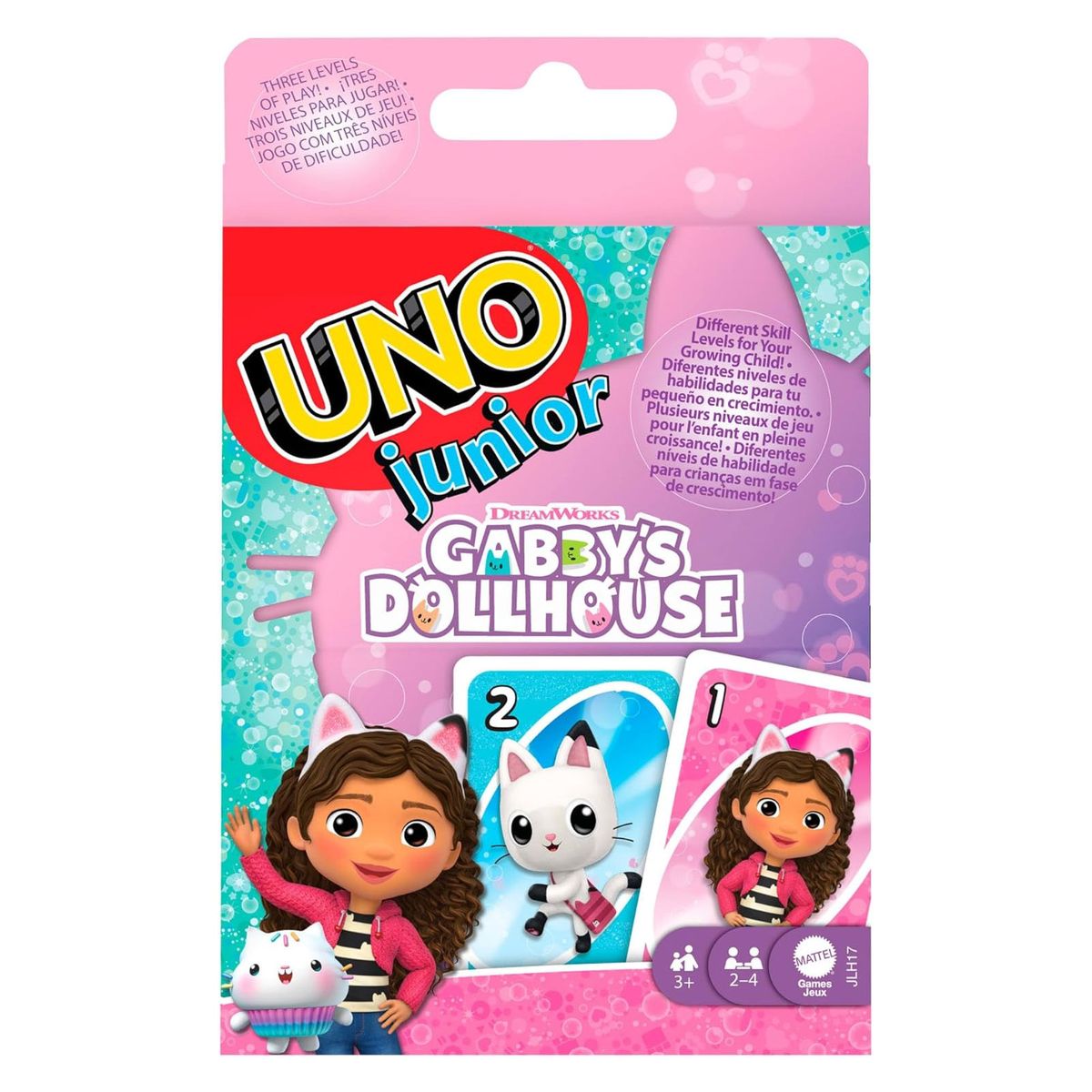 Mattel JLH17 - UNO Junior - Gabby&acute;s Dollhouse - Kartenspiel 