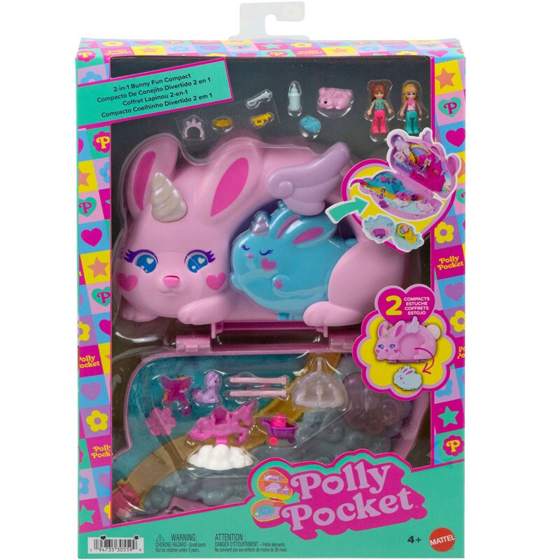 Mattel JFT88 - Polly Pocket - 2-in 1 H&auml;schenschatulle, Mini Spielset 