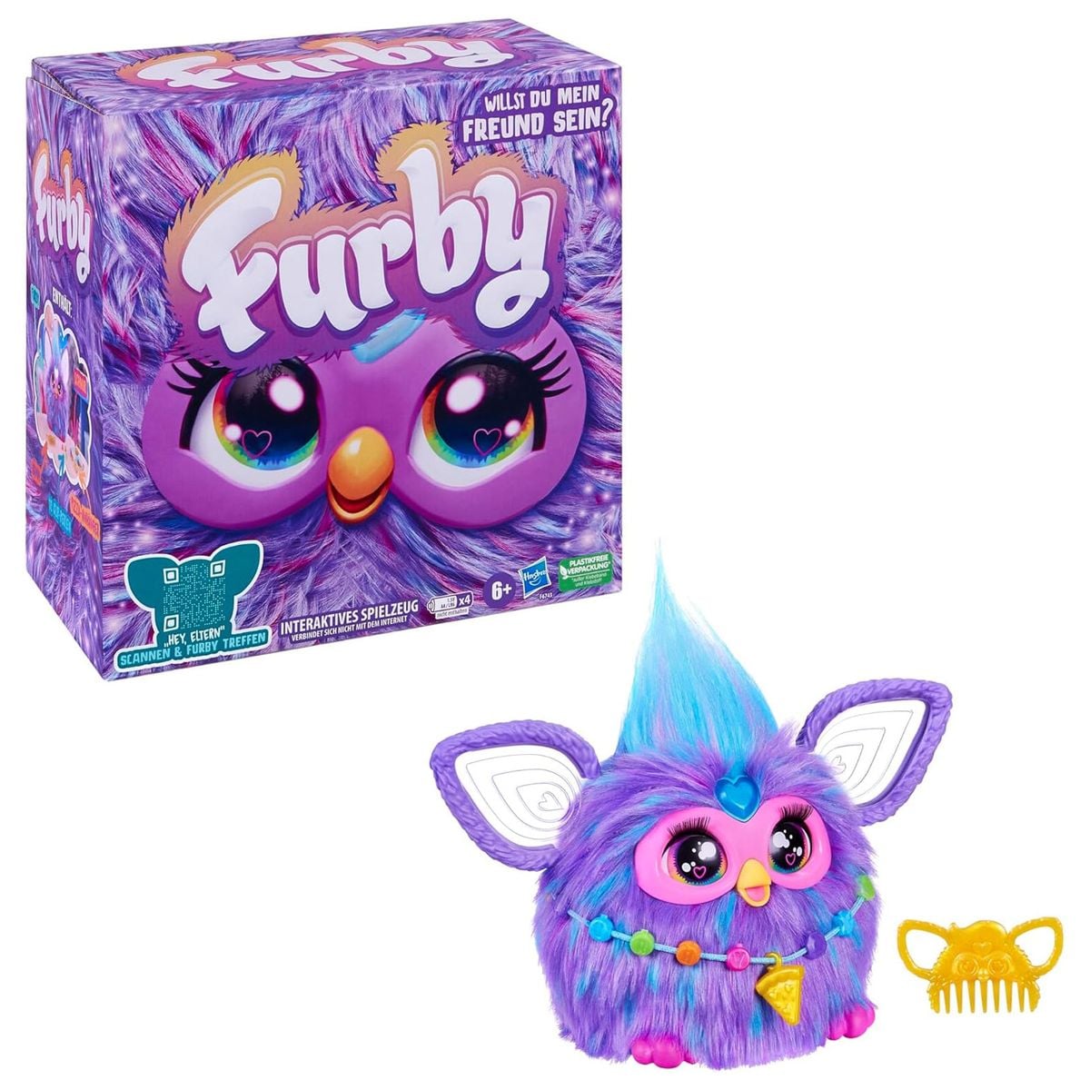 Hasbro F6743 - Furby - Interaktives Pl&uuml;schtier Lila &ndash; Spricht Deutsch &ndash; Reagiert auf Stimme &ndash; 600+ Reaktionen 