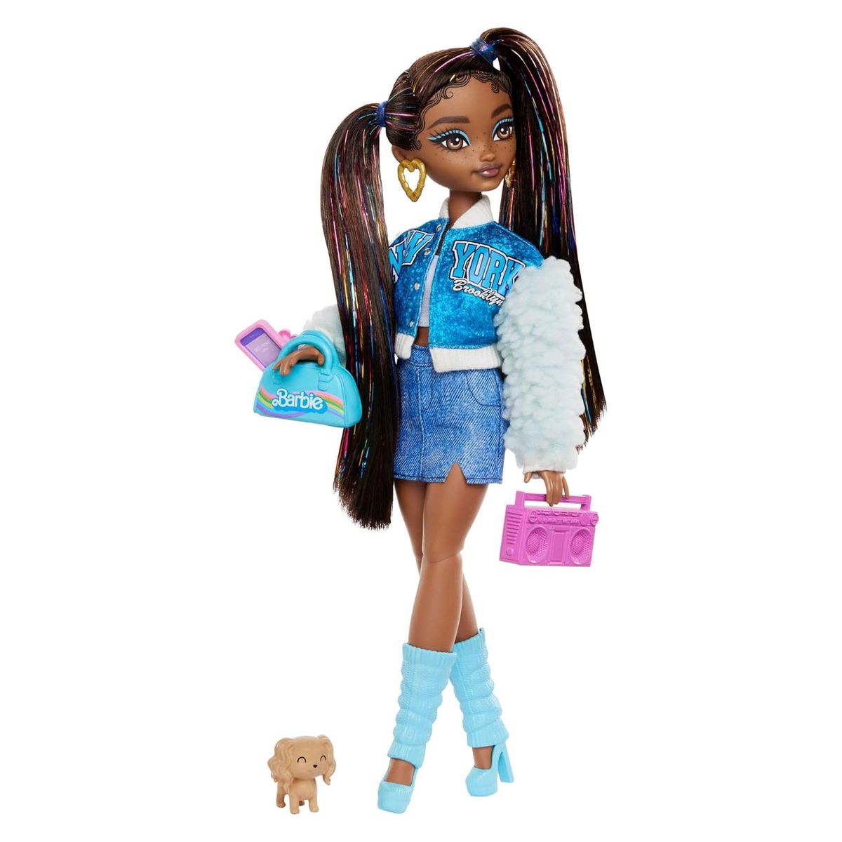 Mattel HYC22 - Barbie - Dream Besties - Modepuppe "Brooklyn" mit Zubeh&ouml;rteilen und Accessoires 