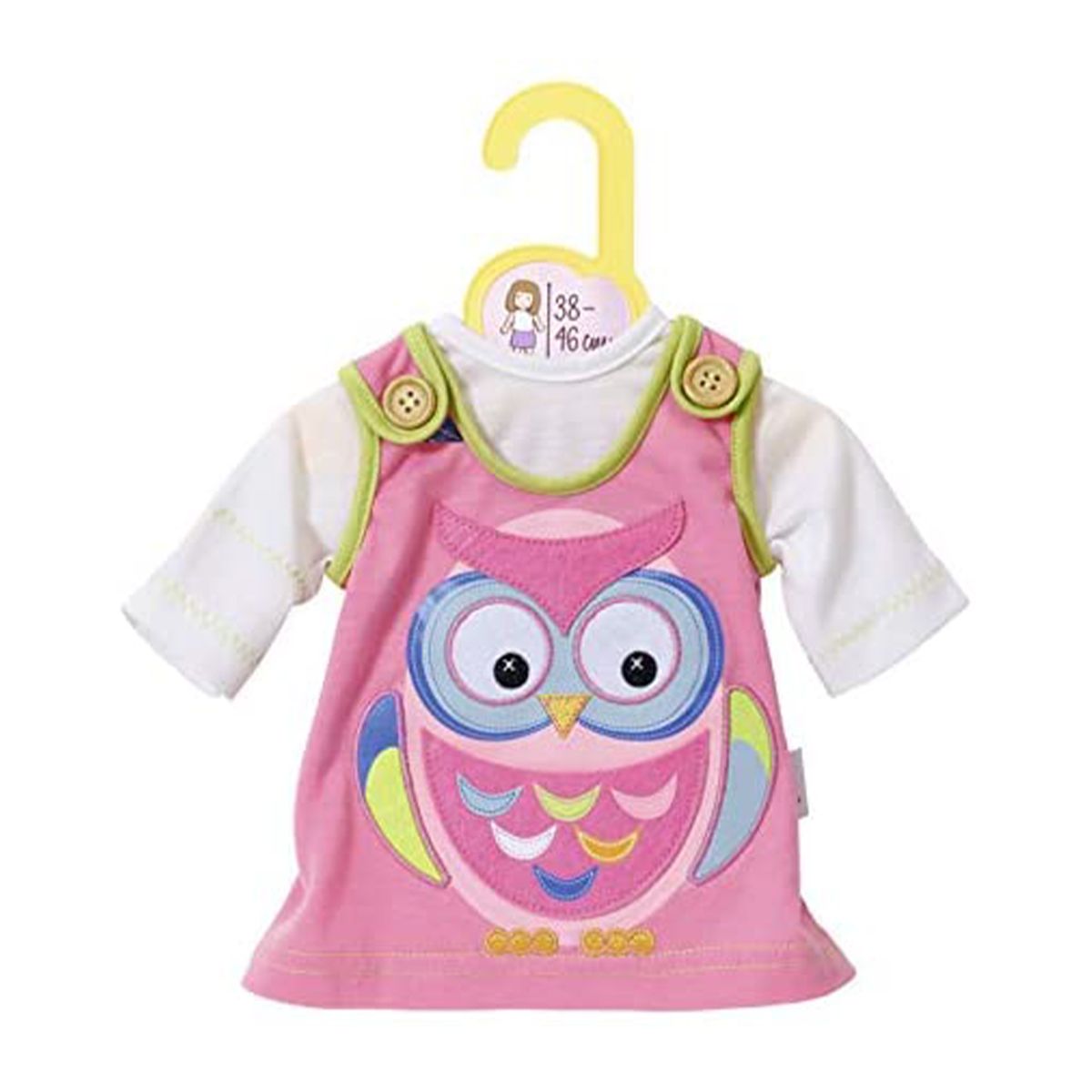 Zapf 870082 - Dolly Moda - Kleid, Gr. 38-46 cm, Eule 