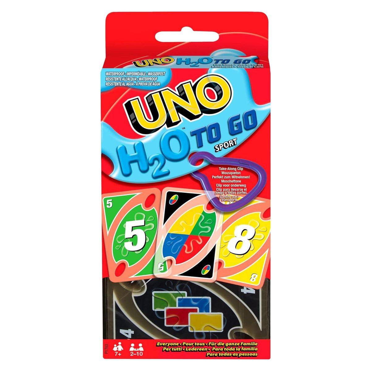 Mattel P1703 - Mattel Games - UNO H2O To Go, Kartenspiel 