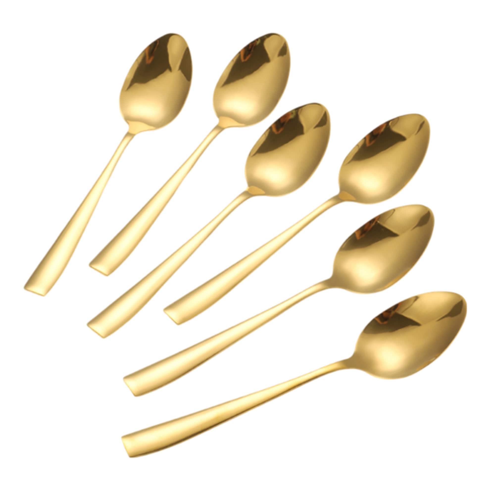 6er Set goldene Kaffeel&ouml;ffel aus hochwertigem Edelstahl - Bild 1