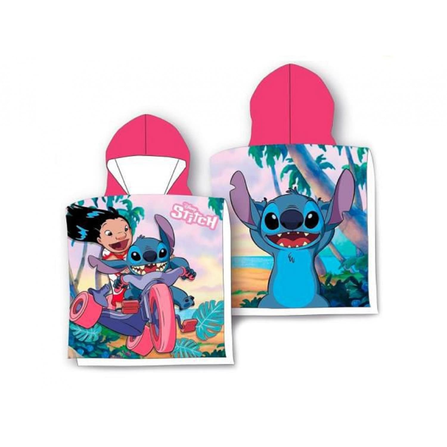 Lilo & Stitch Weicher Kapuzenponcho f&uuml;r Kinder Perfekt f&uuml;r Zuhause - Bild 1
