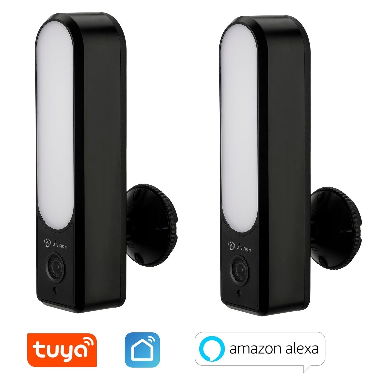 LUVISION 2-er Set LED Au&szlig;enleuchte Lampe WLAN IP Kamera mit Flutlicht 2K &Uuml;berwachungskamera mit Bewegungsmelder Tuya 