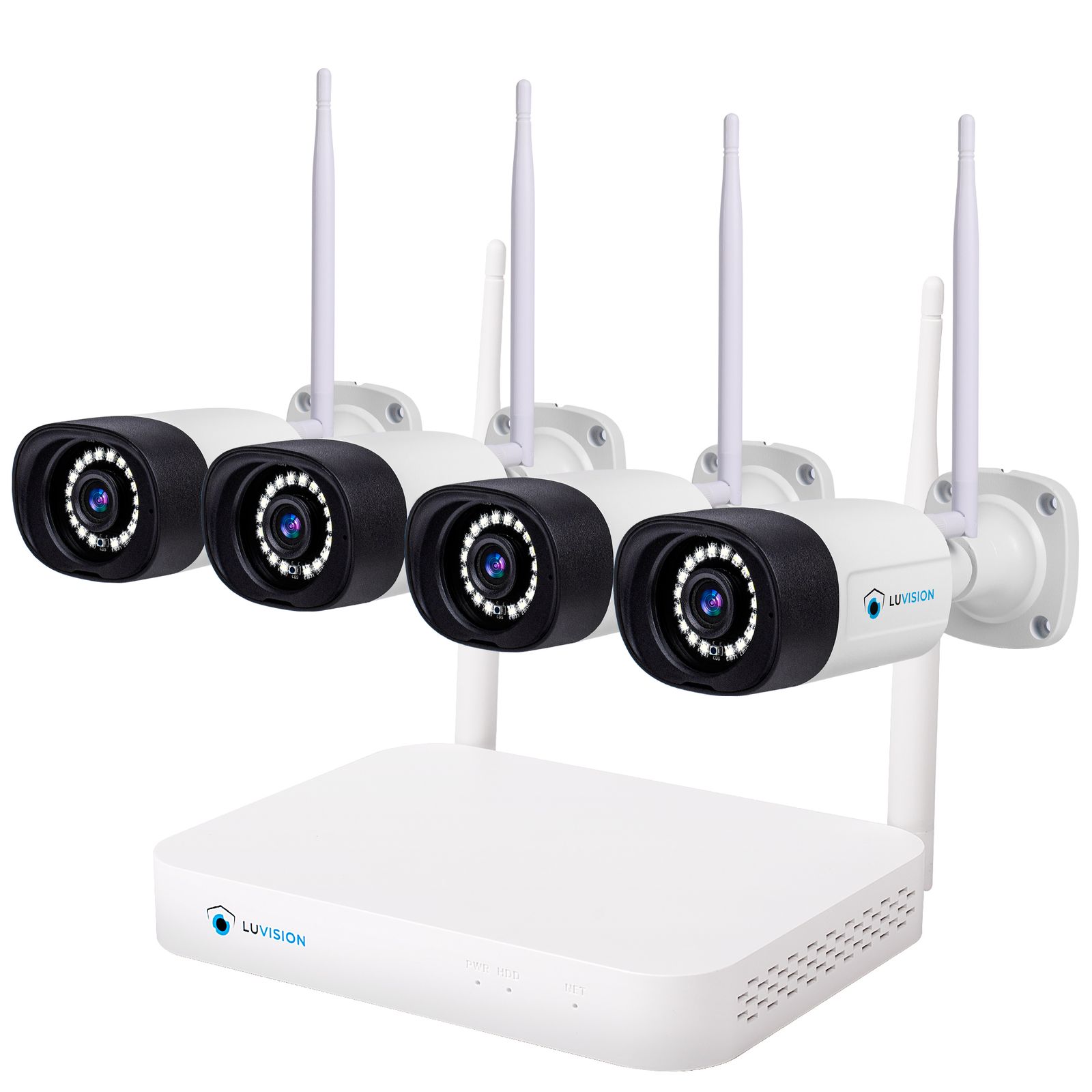 LUVISION Dual WLAN Funk Video &Uuml;berwachungssystem 10 Kanal Mini NVR 5MP &Uuml;berwachungskamera Set Mikrofon Cloud  6 Kameras 