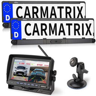 CARMATRIX DUO Solar Rückfahrsystem 7" Monitor HD Einparkhilfe für Wohnmobil, Nutzfahrzeug, Transporter 