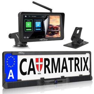 CARMATRIX Solar Rückfahrsystem mit Android Auto und Apple CarPlay, GoogleMaps, YouTube 