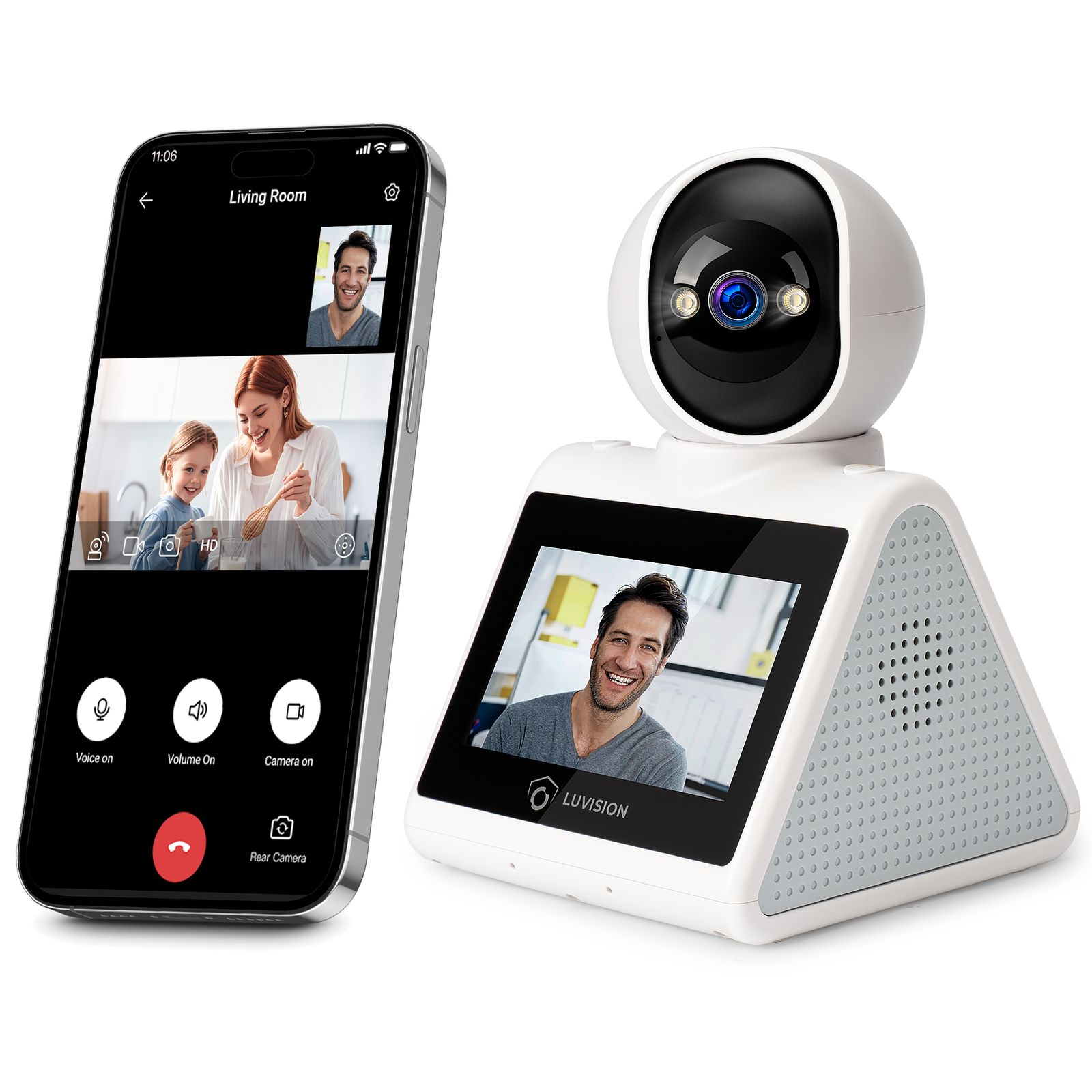 LUVISION PTZ Gegensprechkamera Video Anruf Kamera Telefonkamera WLAN &Uuml;berwachungskamera Senioren Baby &Uuml;berwachung Autotracking 4MP 