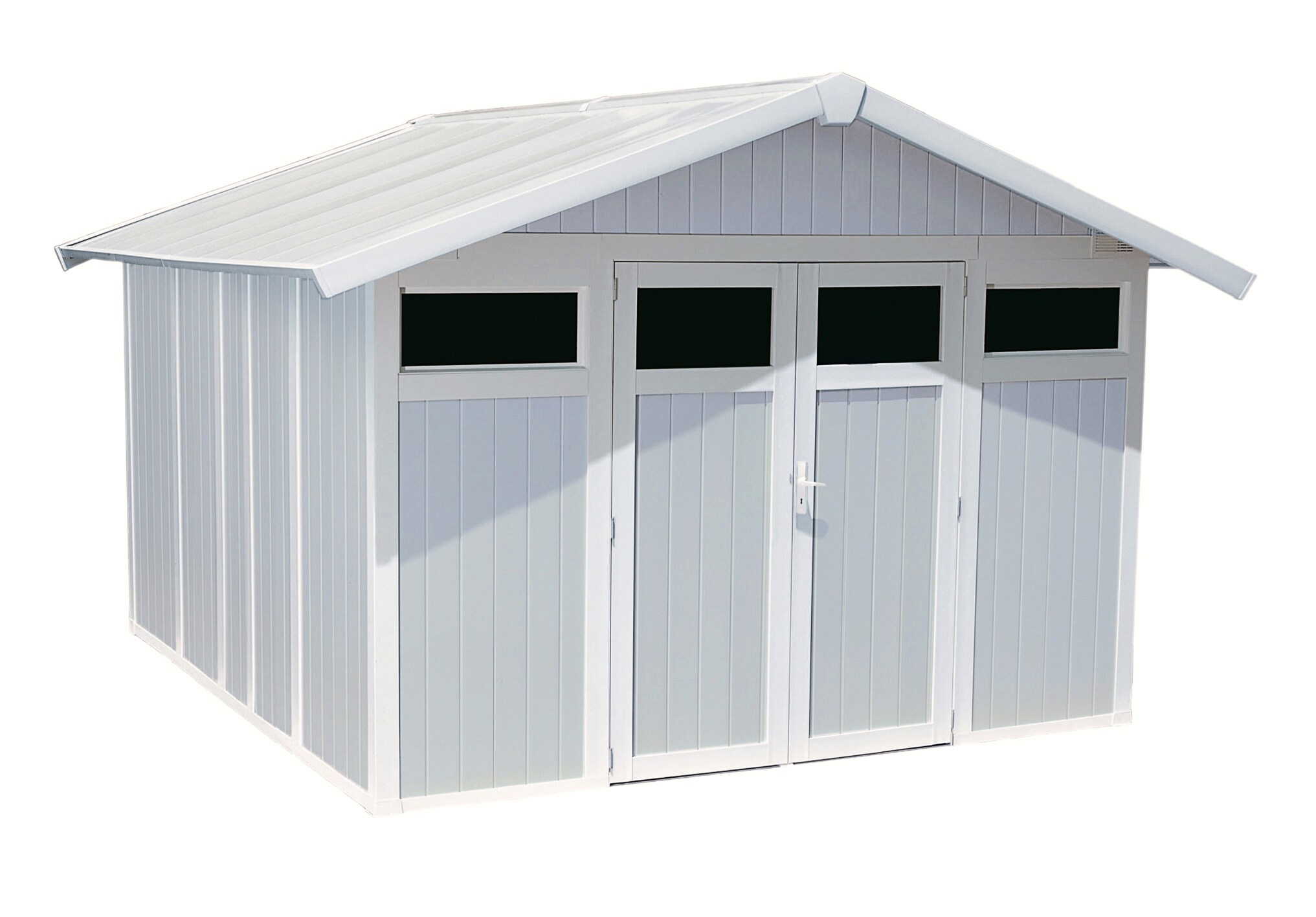 UTILITY Gartenhaus V11 2-t&uuml;rig grau/wei&szlig; 