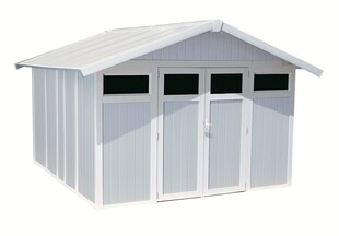 UTILITY Gartenhaus V11 2-türig grau/weiß 