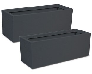 Pflanzkübel Blumenkübel Graphit 57 L anthrazit - Doppelpack 